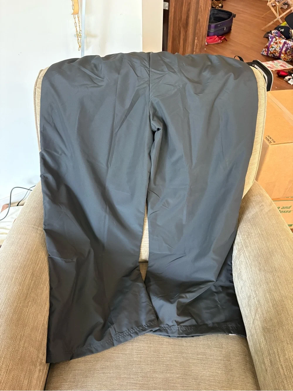 ALDI Men's Black Track Joggers with White Contrast Stripes
